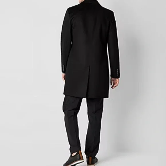 New JF.Ferrar Men's Black Top Coat sz Small